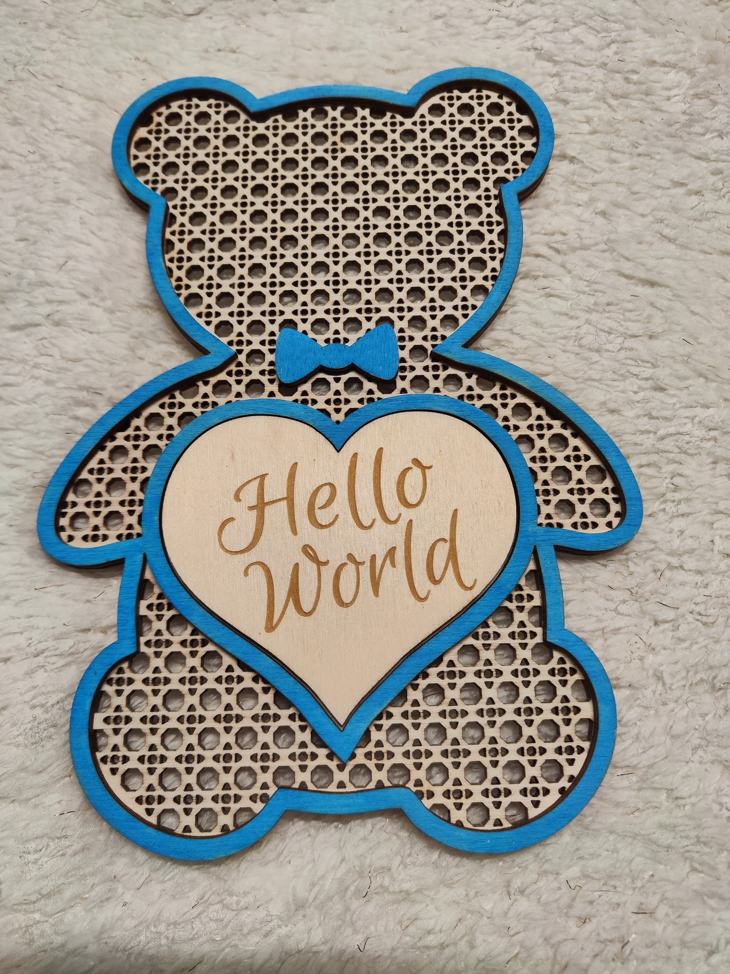 Carte étape bébé - tableau première année avec ours gravé et cœurs mensuels personnalisables