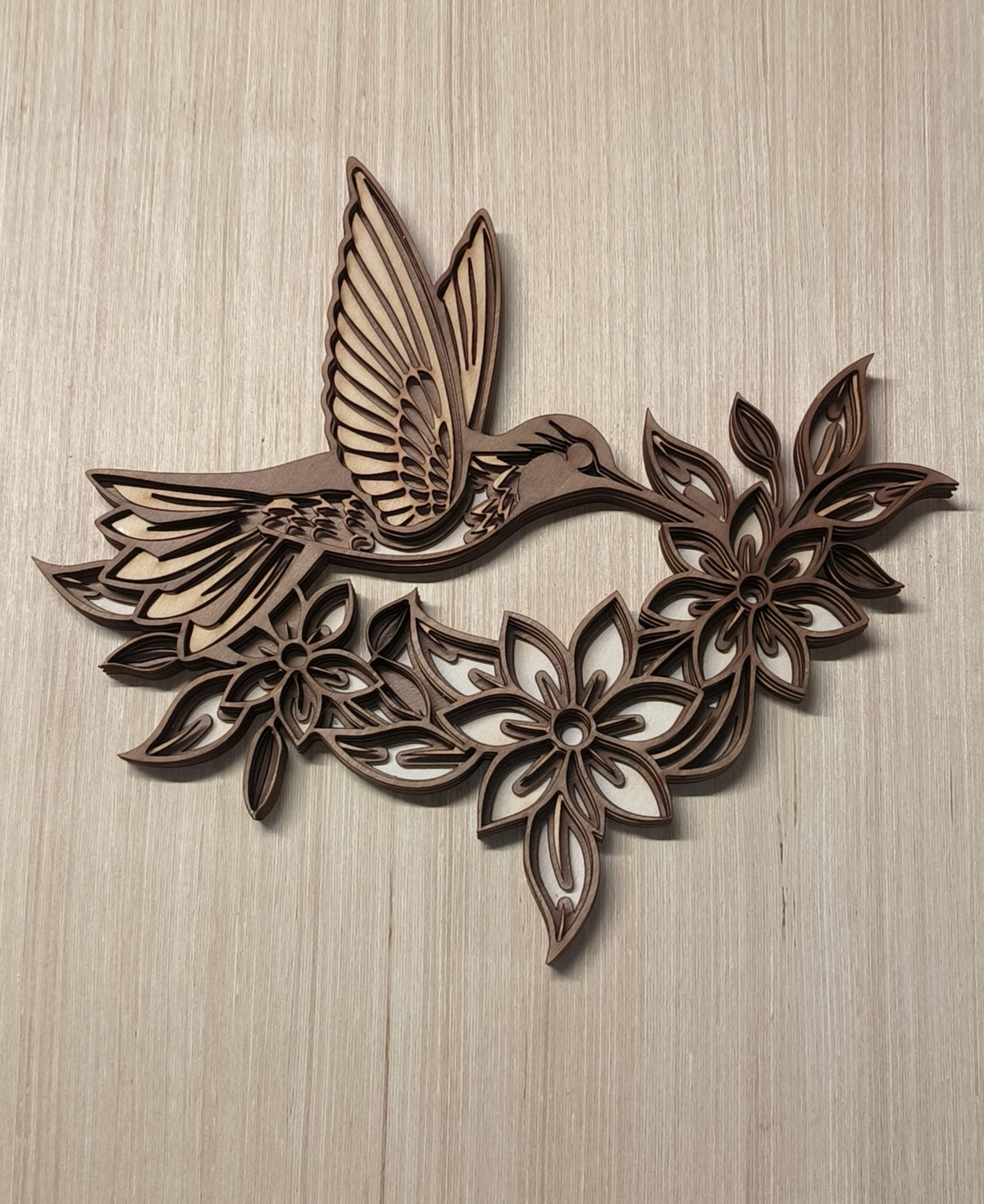 Oiseau Floral en 3D - Décoration murale