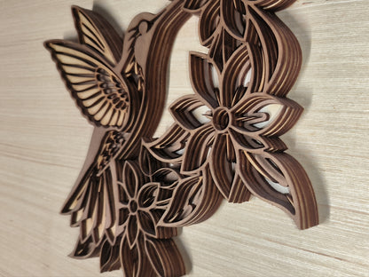 Oiseau Floral en 3D - Décoration murale